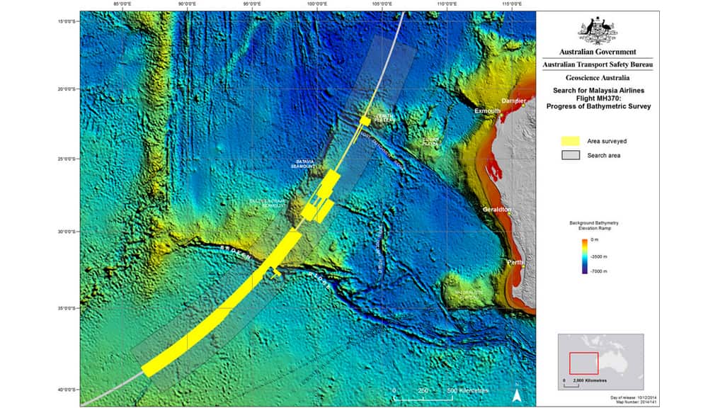 Search for Malaysia Airlines Flight MH370: Progress of Bathymetric Survey.