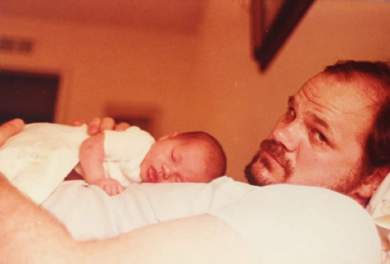 Thomas Markle with his daughter Meghan as a newborn.