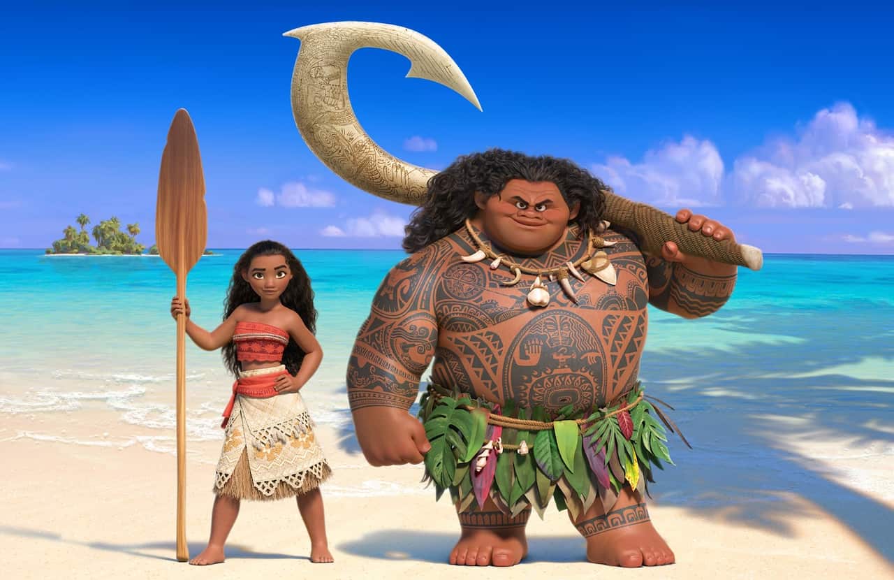 This image released by Disney shows characters from the movie Moana (AAP)