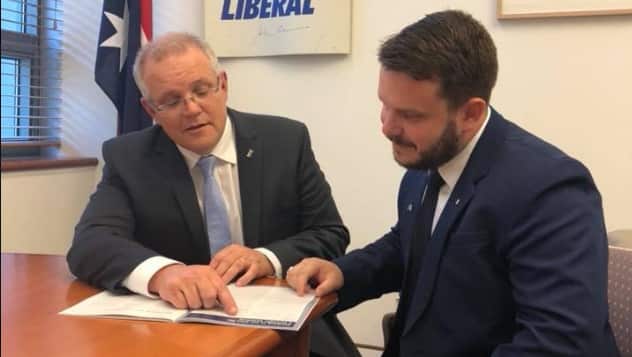LNP candidate for the seat of Herbert, Phillip Thompson, with Prime Minister Scott Morrison.