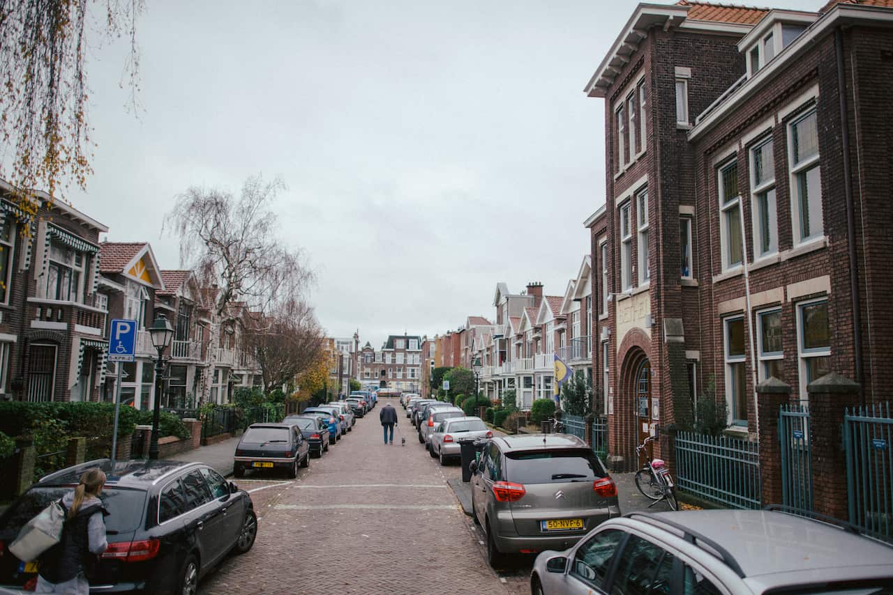 Bethel Church, right, where a continuous service is taking place to protect a family of Armenian refugees in The Hague, Netherlands.