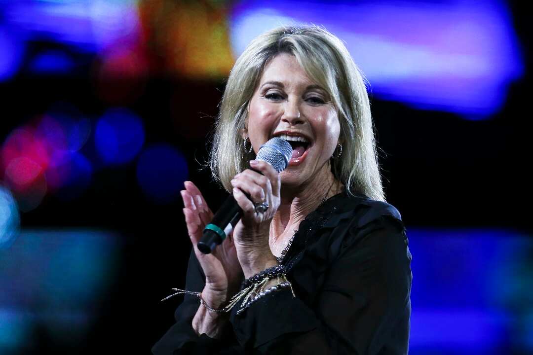 Olivia Newton-John performs at a festival in Chile in February 2013. 