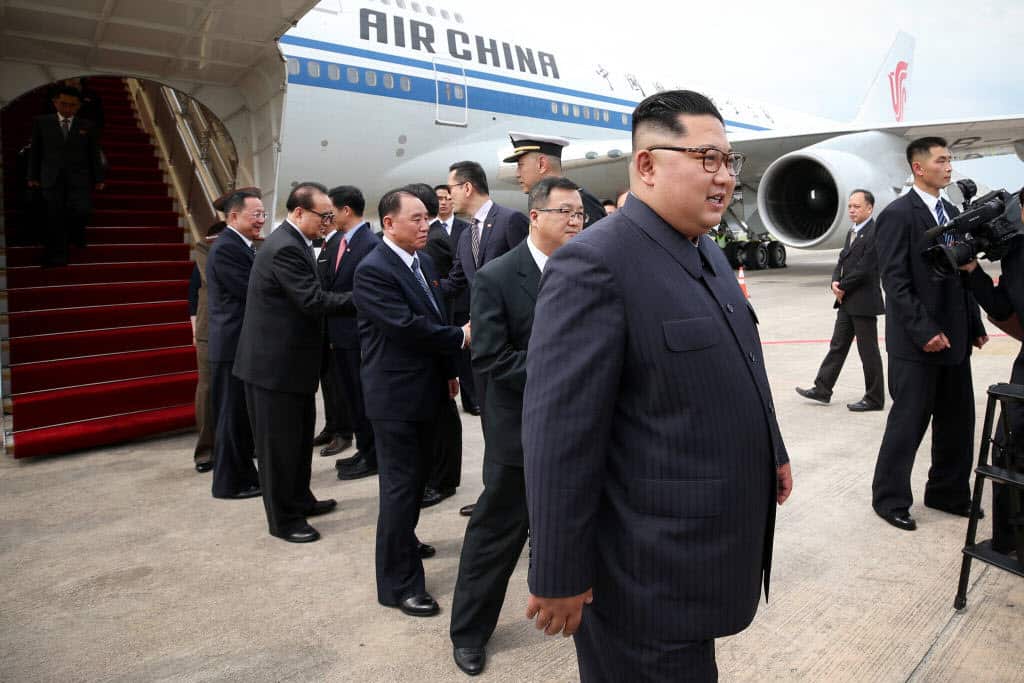 North Korean leader Kim Jong-un arrives at Changi Airport in Singapore on June 10, 2018