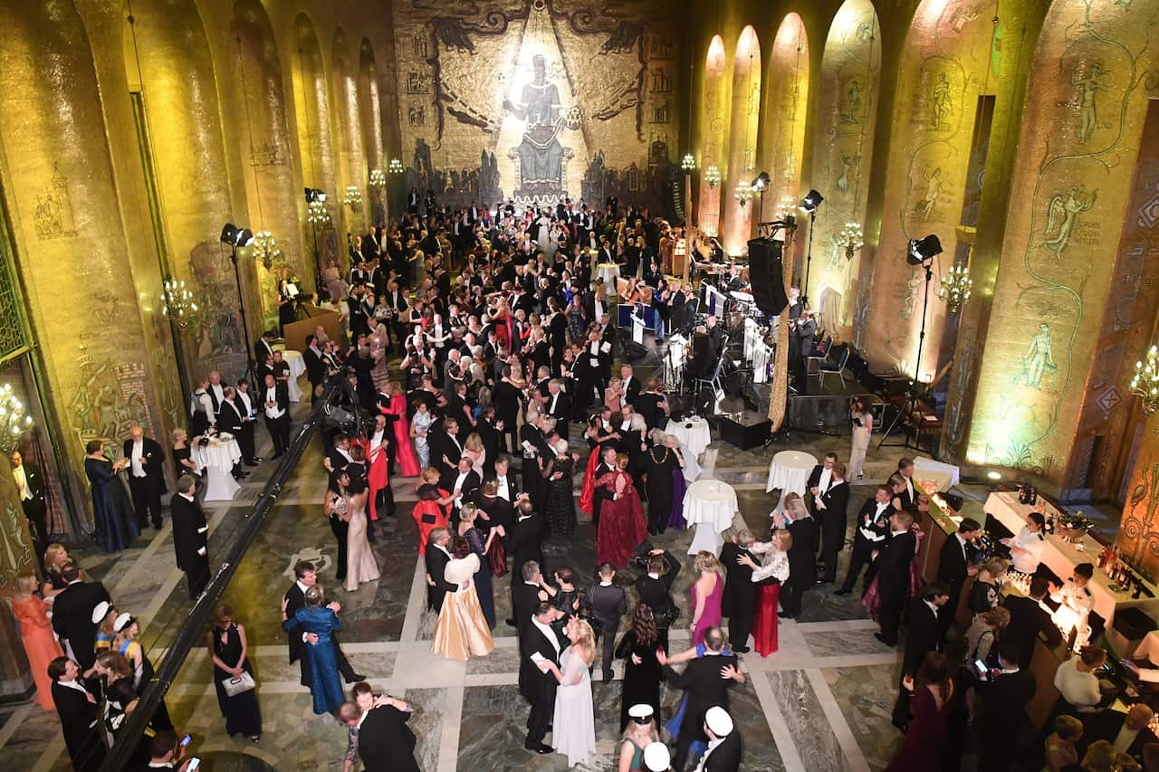The Nobel banquet in the Stockholm City Hall, in Stockholm, Sweden, 10 December 2018. 