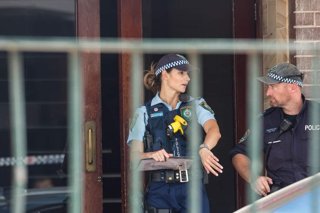Police are seen at the Junction Hotel in Maroubra, Sydney, January 26, 2018.