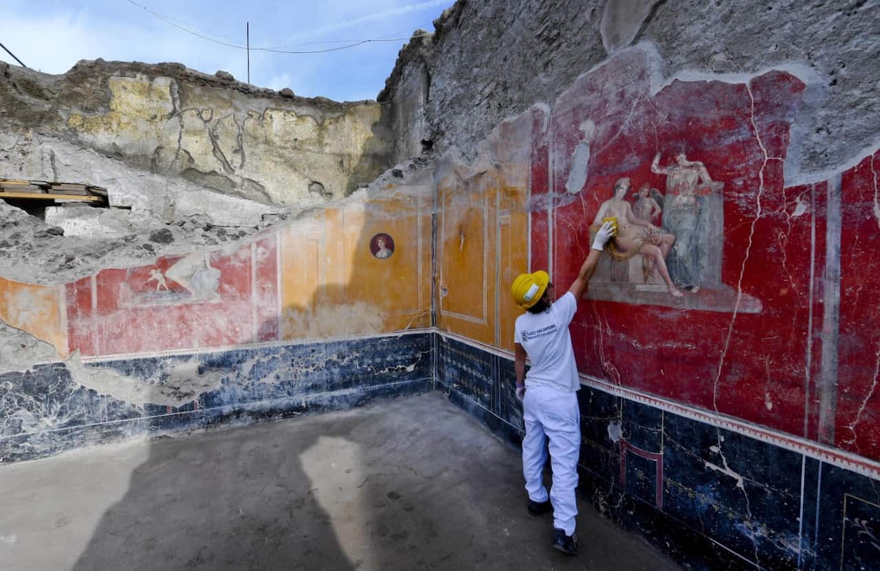 A picture of the 'Villa del Giardino' unhearthed in the same area where a charcoal inscription was uncovered