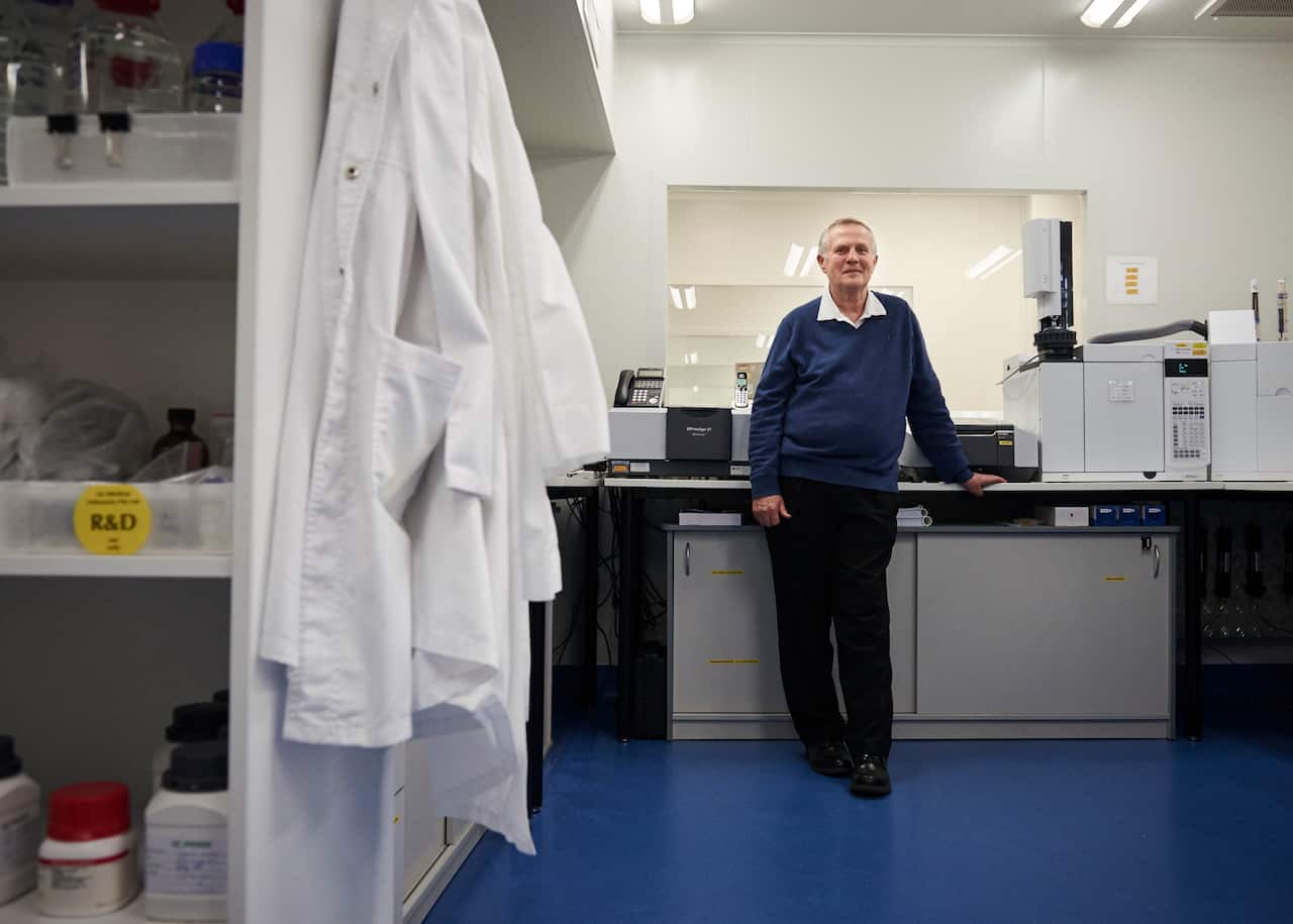 Dr. O’Neil in the lab of his medical device company, Go Medical Industries. “I don’t win with everybody,” he said. “But I try.”