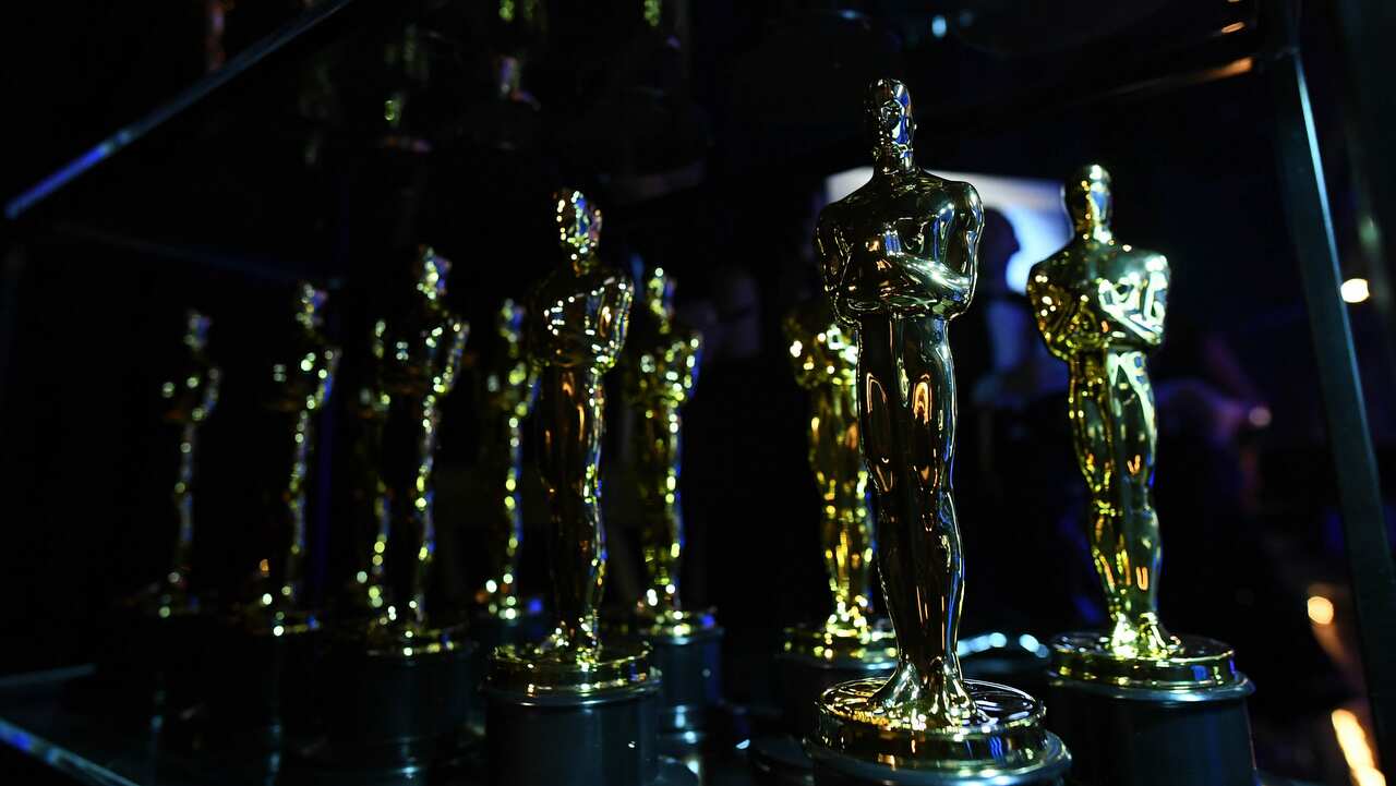 Oscar statues backstage during the 91st Academy Awards at the Dolby Theatre.  