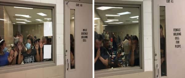 Fifty-one adult females held in a cell designated for male juveniles with a capacity for 40.