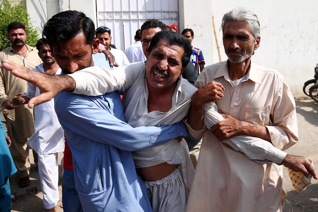 A relative of one of the victims of the attack on Chinese consulate in Karachi.