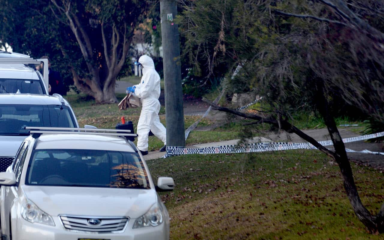 NSW Police and emergency services attend the scene of a shooting at West Pennant Hills in Sydney's northwest, Friday, 6 July, 2018. 