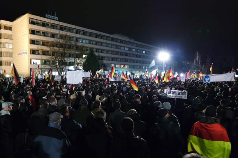 Pegida and anti-Pegida rallies