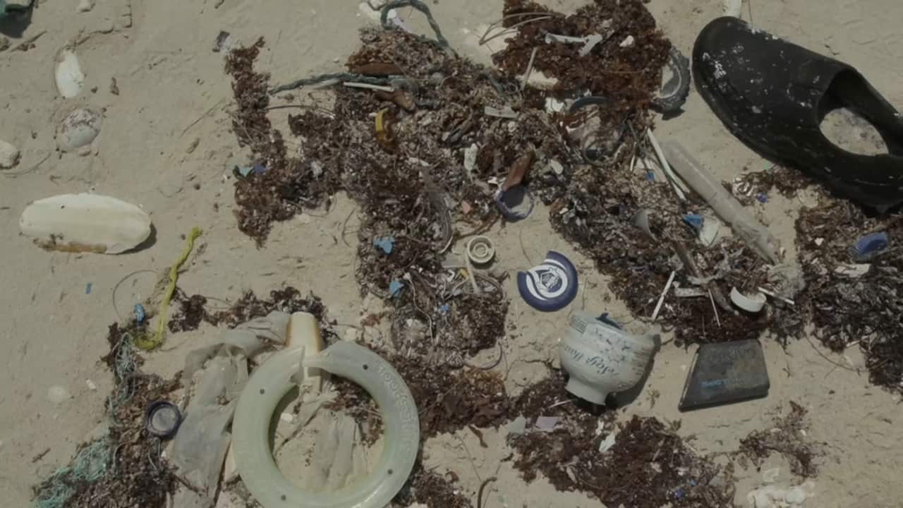 Plastic washes up on nearby Eastern Beach.