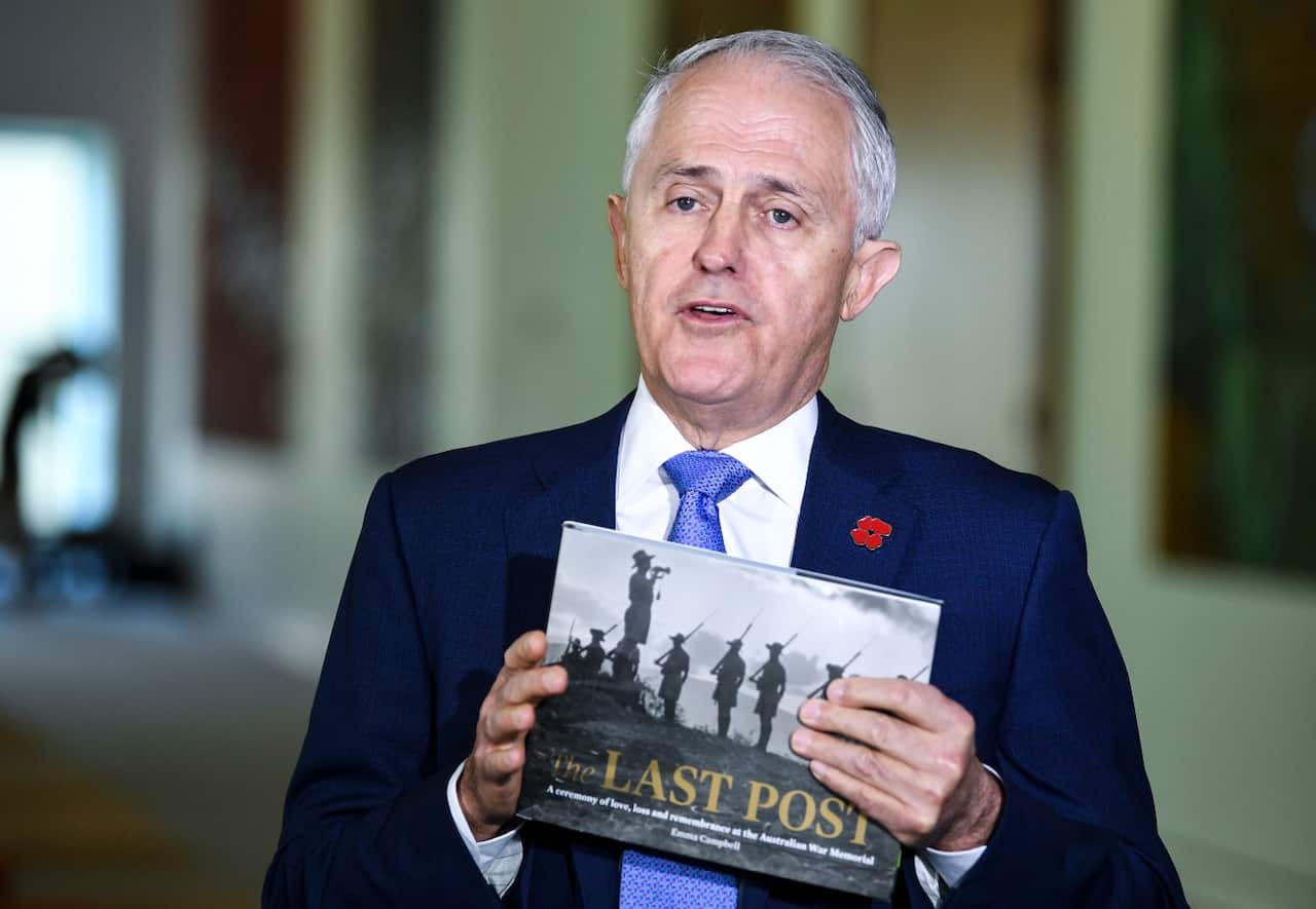 Australian Prime Minister Malcolm Turnbull speaks to the media during a press conference at Parliament House in Canberra, Wednesday, August 15, 2018.