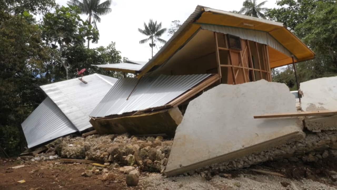 A house destroyed in the earthquake that hit parts of the PNG highlands region on Feb 26, 2018
