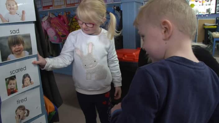 Emotion cards help children identify how they are feeling