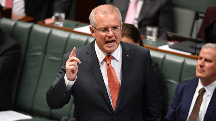 Prime Minister Scott Morrison during Question Time in the House of Representatives