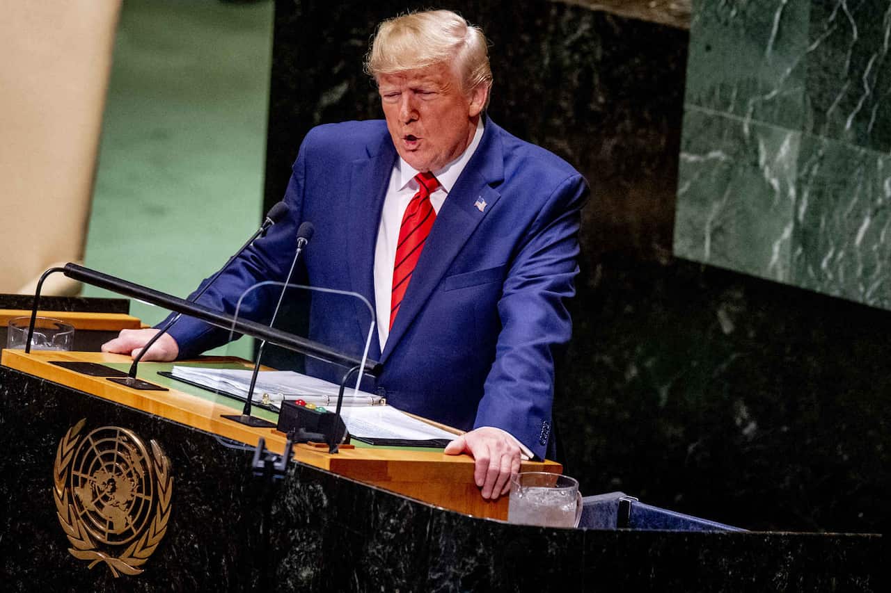 US President Donald Trump speaks at the 74th General Debate at the UN General Assembly