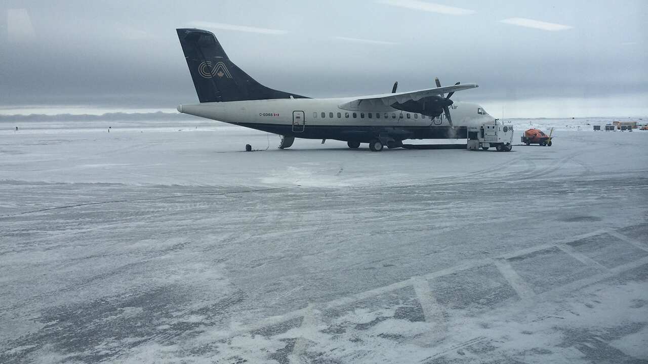 The only way to reach Arviat is by plane or on one of the two boats that arrive during the summer.