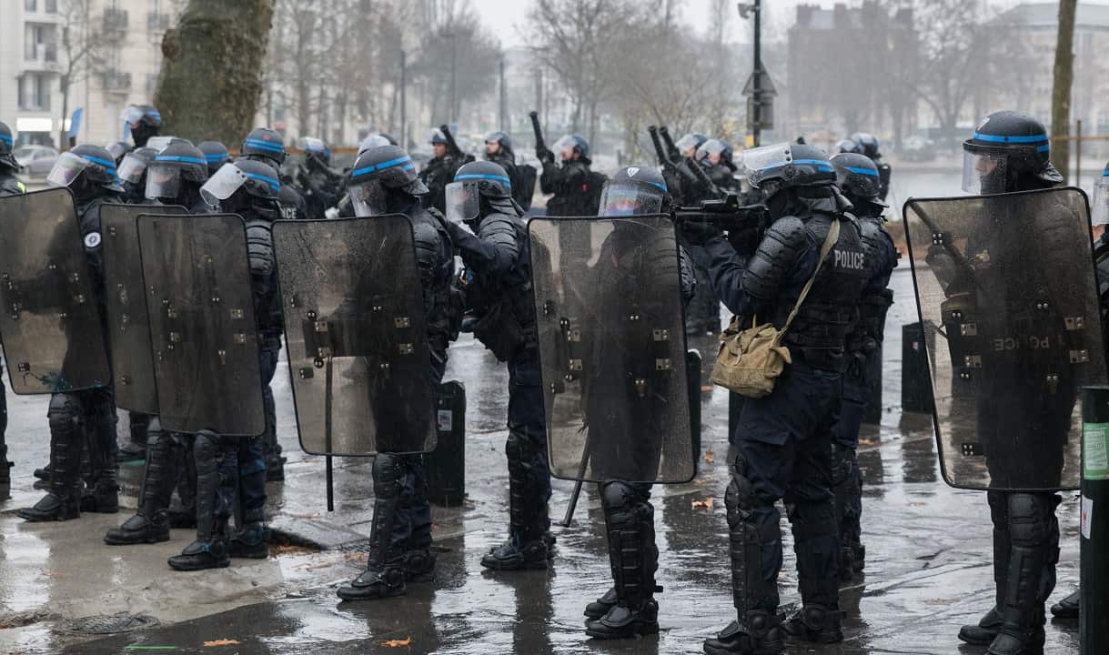 French police were prepared after the fifth weekend of protests.