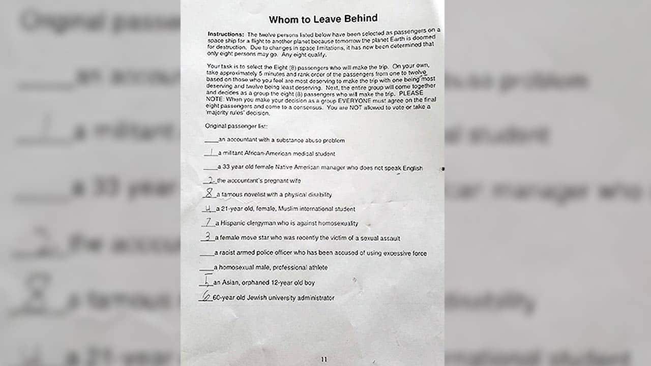 The assignment given to students at Roberts Middle School in Cuyahoga Falls, Ohio.