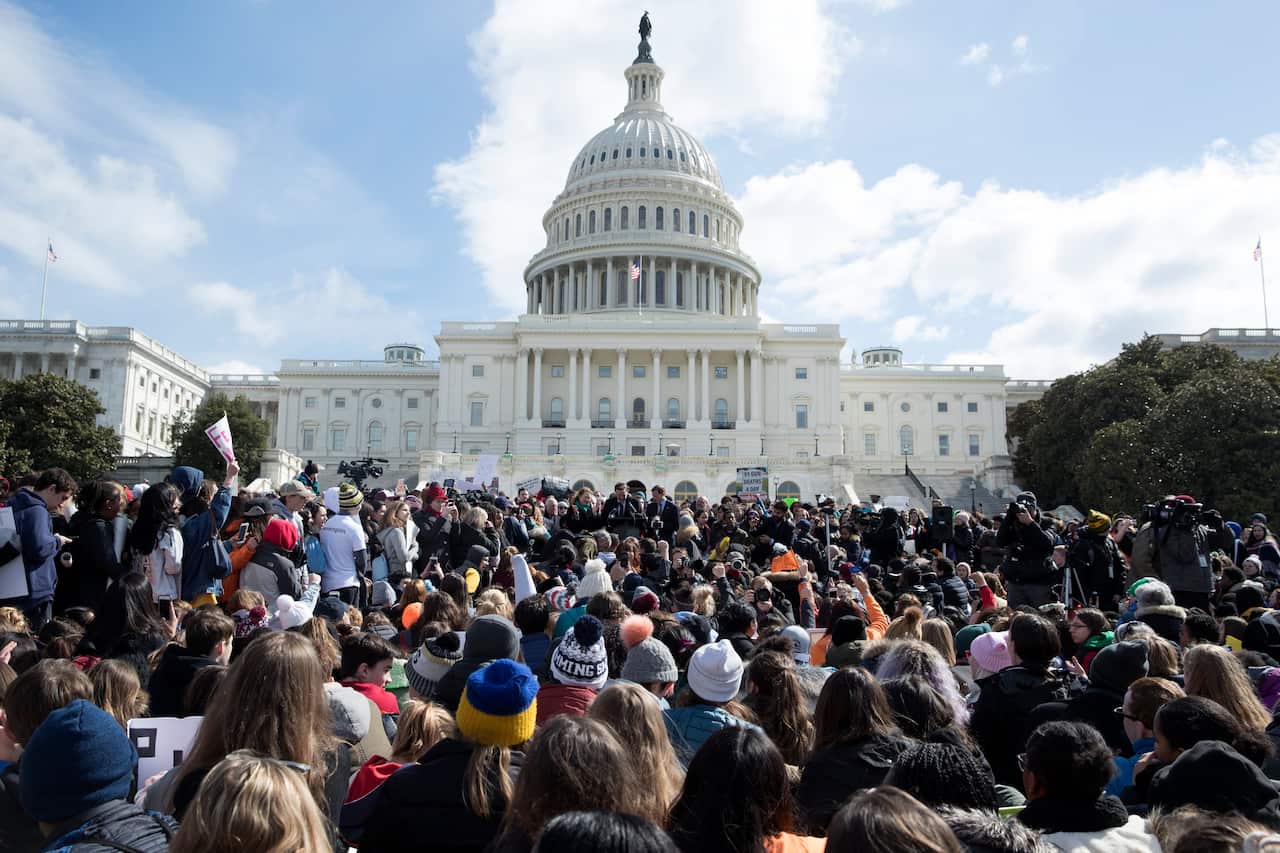 Young people rally on the West Front of the US Capitol 