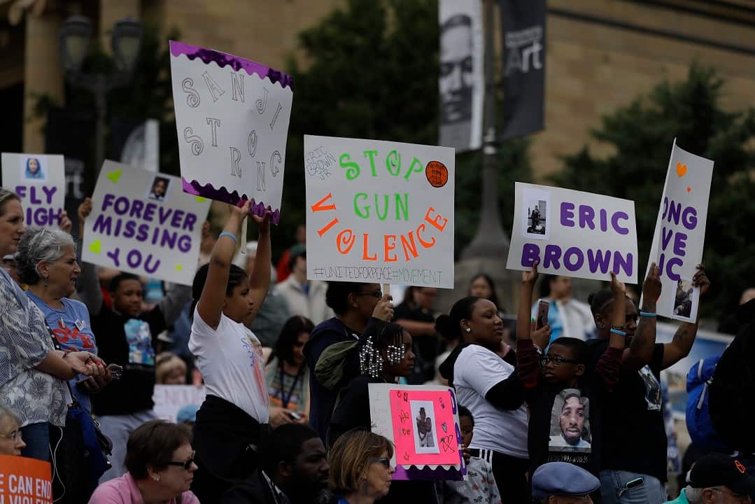 June 11, 2018: A rally against gun violence on the steps of the Philadelphia Museum of Art.
