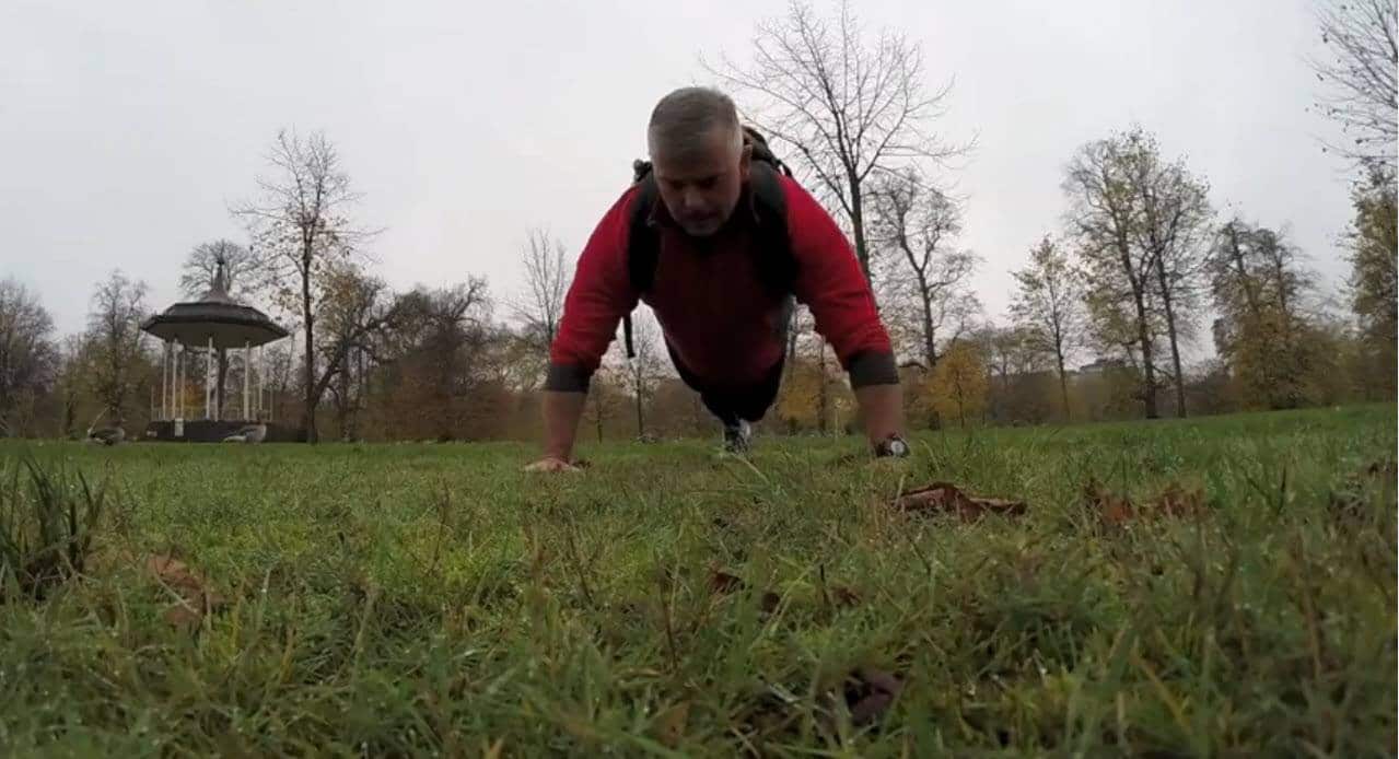 Brig Sowry at various locations around London, completing the PUFF challenge