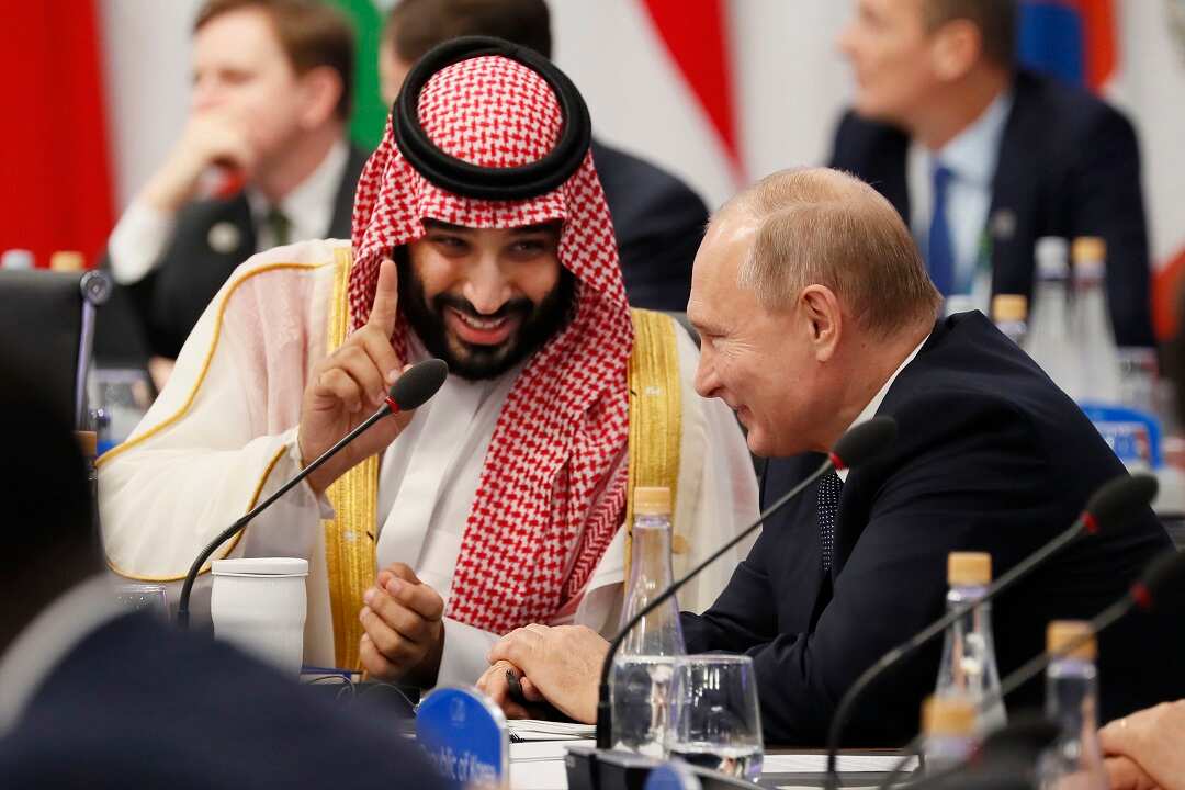 Saudi Crown Prince Mohammed bin Salman and the Russian President Vladimir Putin.