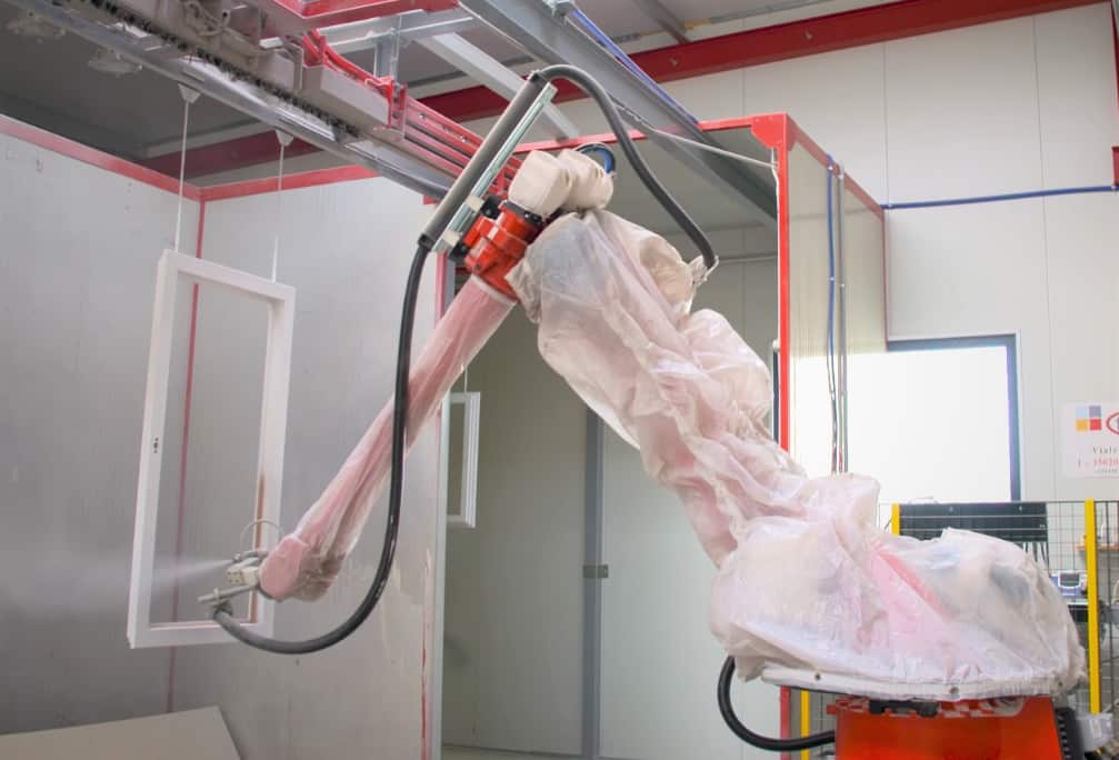 A new spray painting robot has improved efficiency.