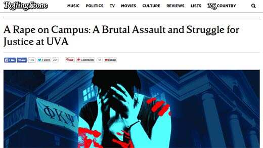 Screenshot of 'A Rape on Campus: A Brutal Assault and Struggle for Justice at UVA.' 
