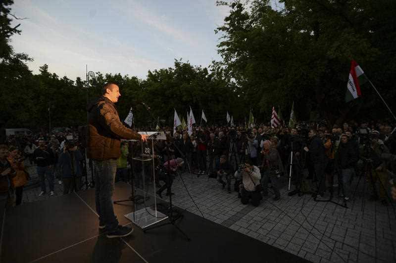 Authorities fear Laszlo Toroczkai (pictured) will incite violence against the Roma community. 