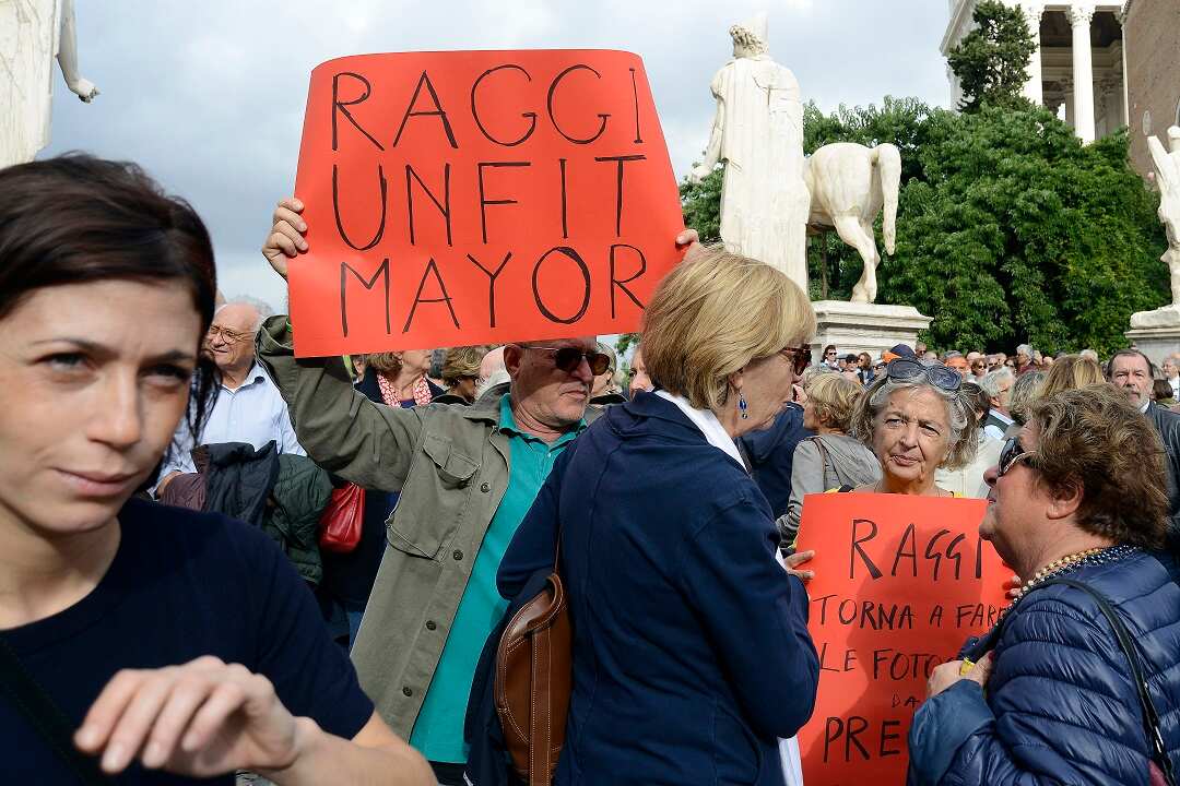 "Rome Says Enough" Protest