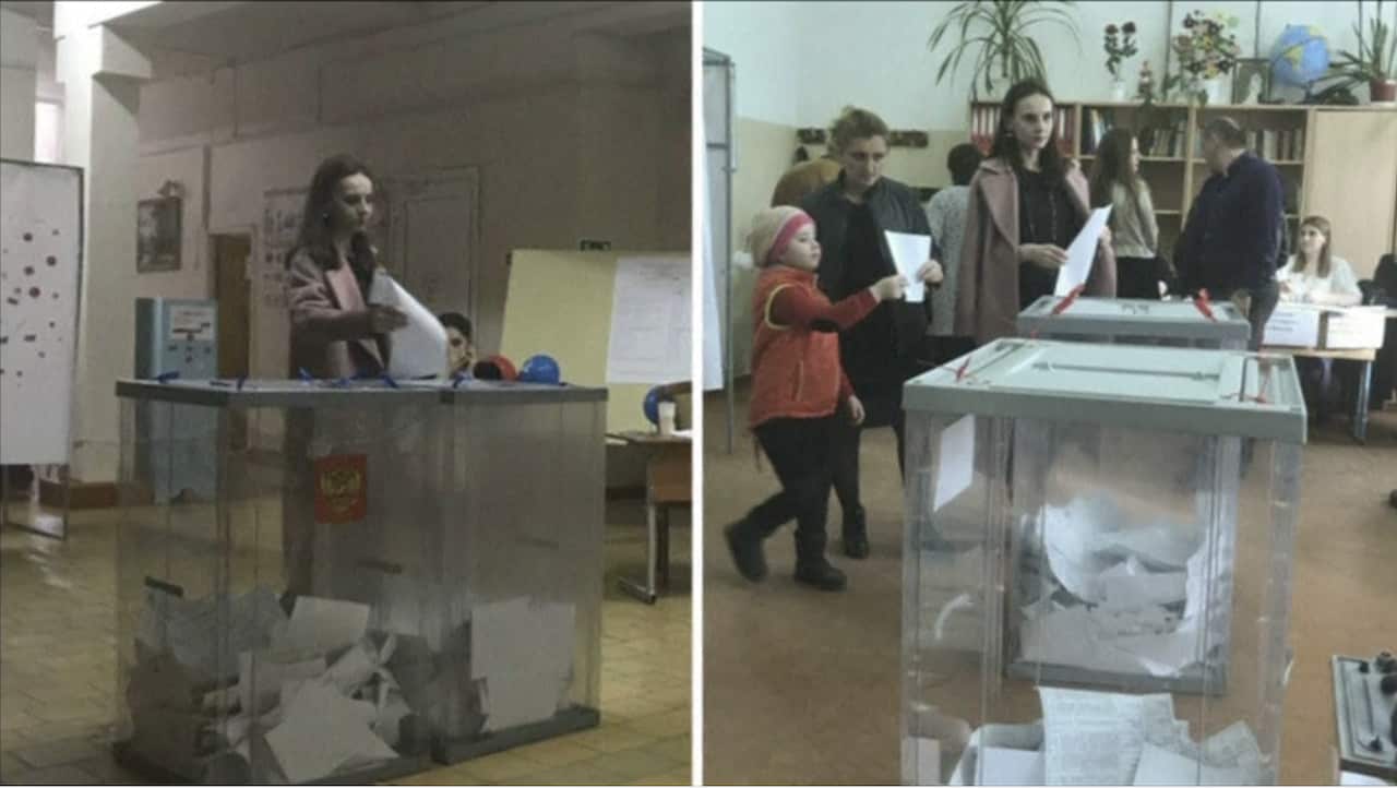 A Russian voter alledgedly casts two ballots.