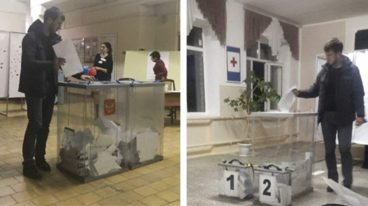 A voter casts a ballot at a polling station and then again at another polling station.