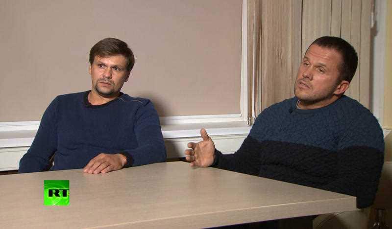 The pair appeared on Russian TV to deny involvement in the plot.