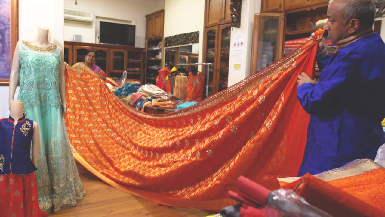 The Saree Shop sells kids' garments, lehengas, salwars, suits and sarees.