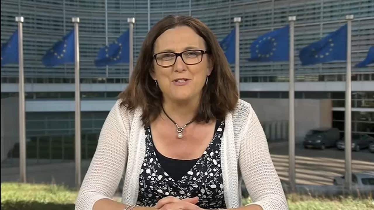 EU trade commissioner Cecilia Malmström spoke exclusively with SBS News.