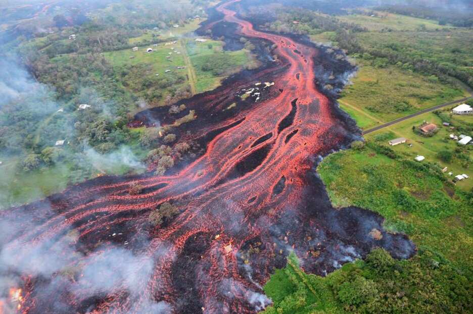 The lava has now reached the ocean.