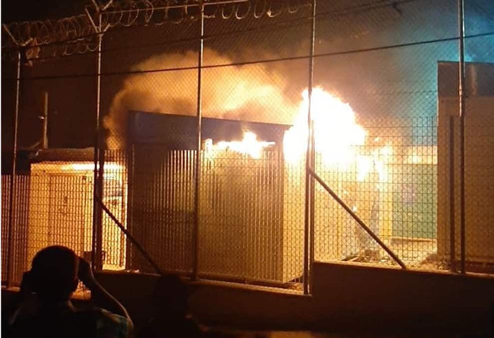 A fire has destroyed much of the Moria migrant camp in Lesbos, Greece.