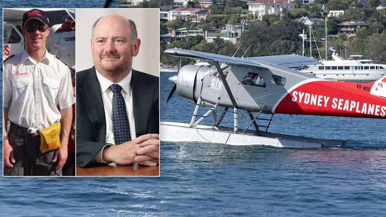 Pilot Gareth Morgan, left, and Richard Cousins, were among the people that died when a Sydney Seaplanes' single-engine DHC-2 Beaver crashed into the river.