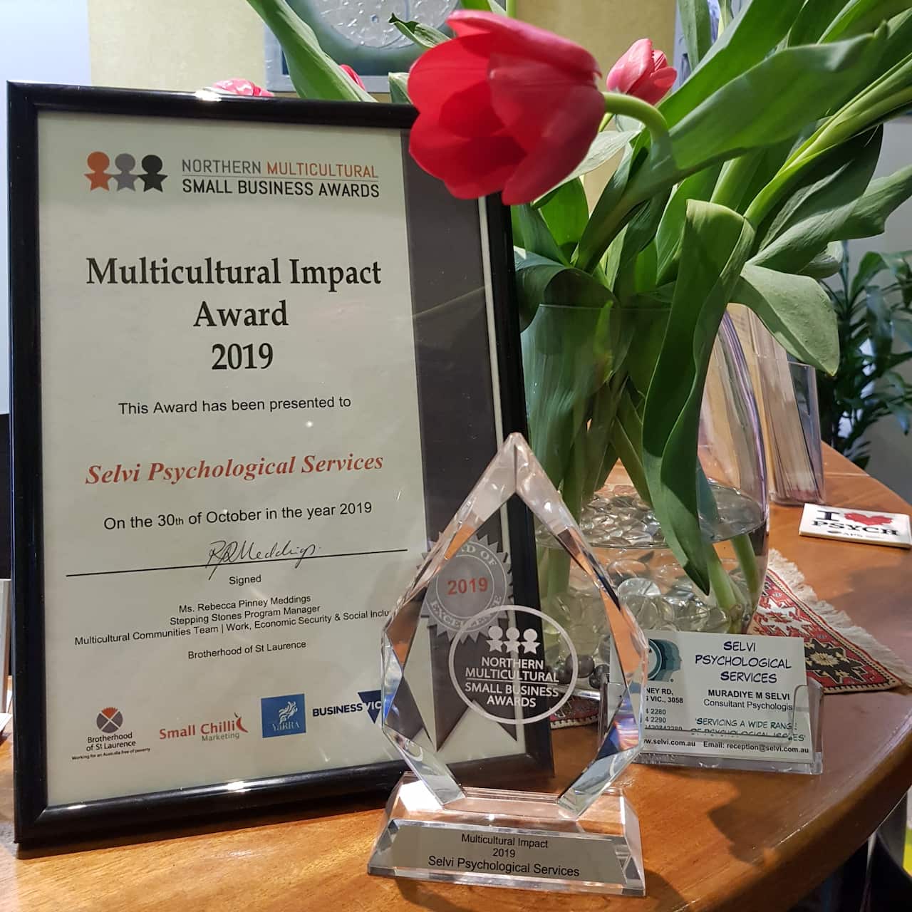 Selvi Psychological Services won a Multicultural Impact Award in 2019.