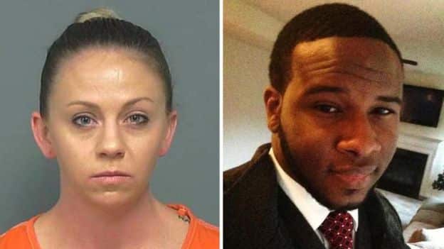 Amber Guyger (left) said she thought Botham Jean was an intruder in her own apartment and opened fire.