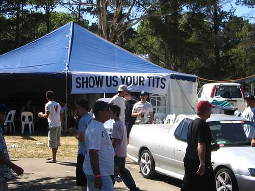 Visitors gather at the Summernats festival in Canberra.
