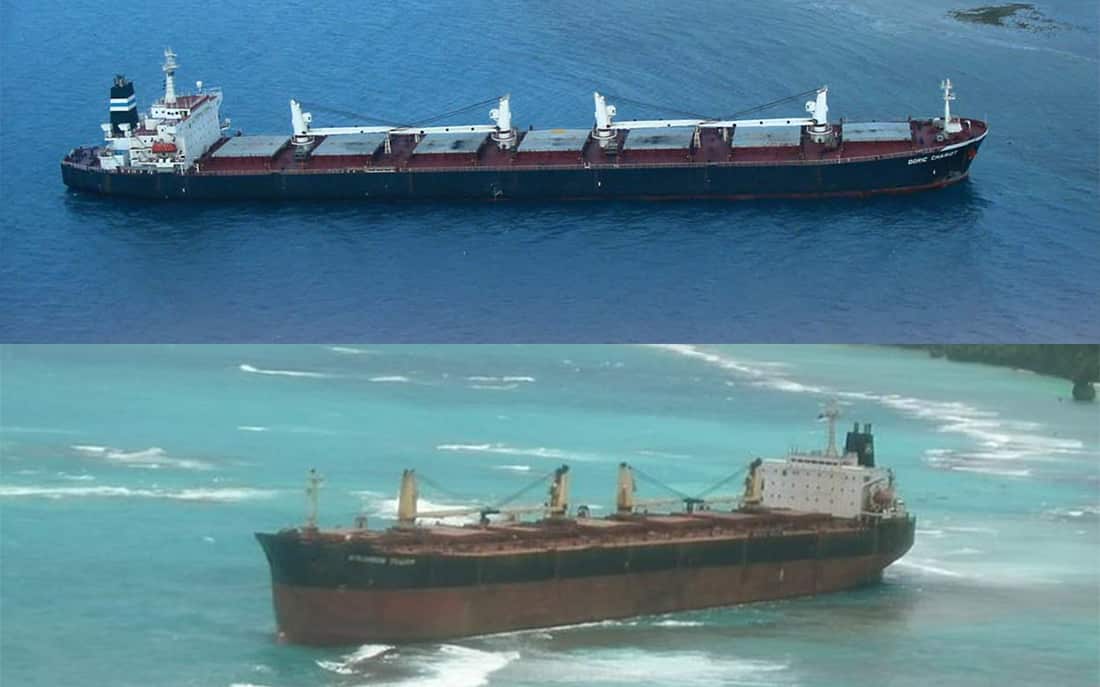 'Doric Chariot' aground in Queensland and 'Solomon Trader' aground in Rennell, Solomon Islands.