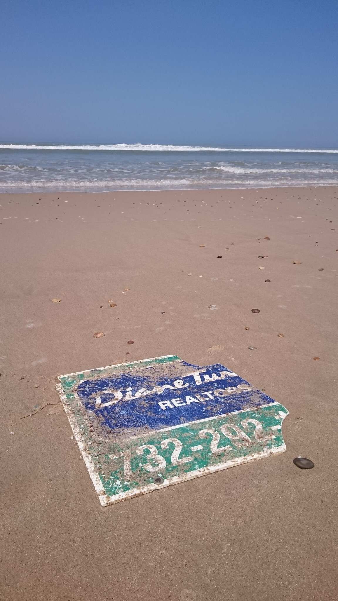 The sign on the French beach 