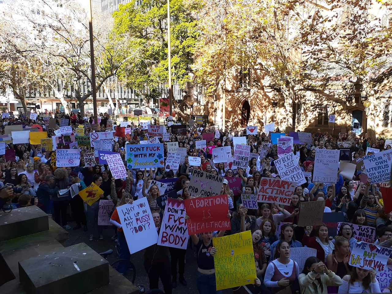 Protesters in Sydney's Hyde Park.