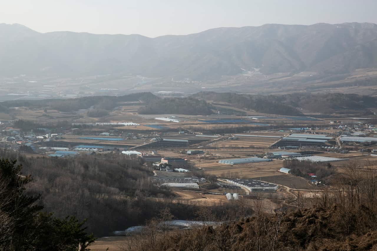 Haean, South Korea, a village on the North Korean border in an area once known to American troops as the "Punch Bowl."