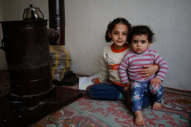 Two Syrian children, Vahide and Busrawho, who have been resettled in Turkey.