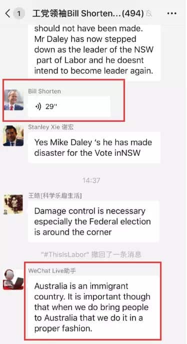 Bill Shorten condemned Michael Daley's comments on WeChat.